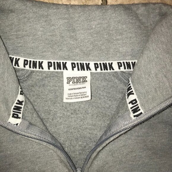 Women's PINK Victoria's Secret 1/4 Zip Floral Sequin Sweater- Size XS - Picture 4 of 8